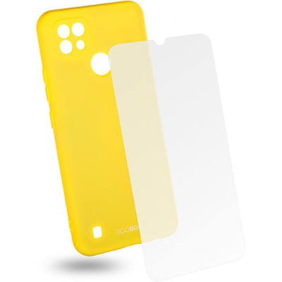 Egoboo Σετ Tempered Glass & Rubber Θήκη Σιλικόνης Realme C21 - Lime (RC21TPULIMEGL)