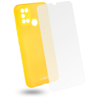 Egoboo Σετ Tempered Glass & Rubber Θήκη Σιλικόνης Realme 7i - Lime (R7ITPULIMEGL)