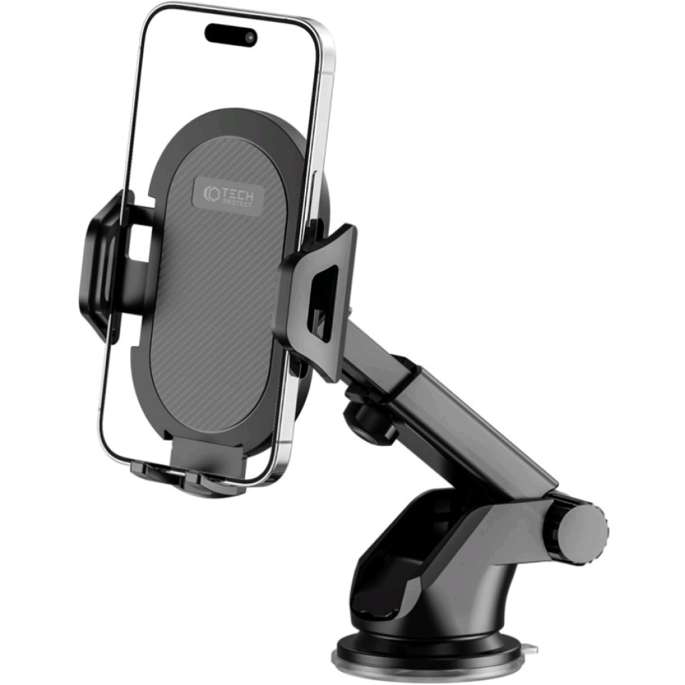 Tech-Protect V1 Dash & Windshield Car Mount - Universal Βάση Κινητών με Βεντούζα & Ρυθμιζόμενο Βραχίονα για Ταμπλό / Παρμπρίζ Αυτοκινήτου - Black (0795787710500)