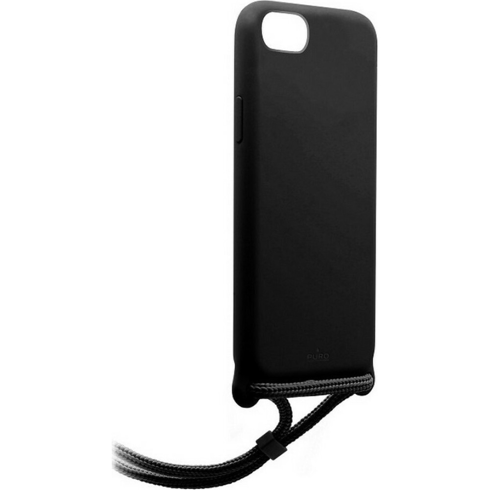 Puro ICON Cross Body Θήκη Σιλικόνης με Λουράκι Λαιμού - Apple iPhone SE 2022 / 2020 / 8 / 7 - Black (IPC747ICONCB-BLK)