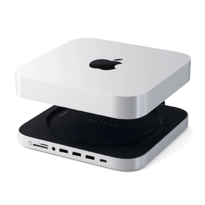 Satechi Stand Hub Βάση για Mac Mini M2 / M2 Pro 2023 / M1 2020 / Mac Studio 2023 / 2022 - Με Θήκη για SSD SATA S.2 Εξωτερικό Σκληρό Δίσκο - Με Θύρες 1 x Type-C / 3 x USB-A / 1 x 3.5mm Jack / 1 x SD & Micro SD (ST-MMSHS)