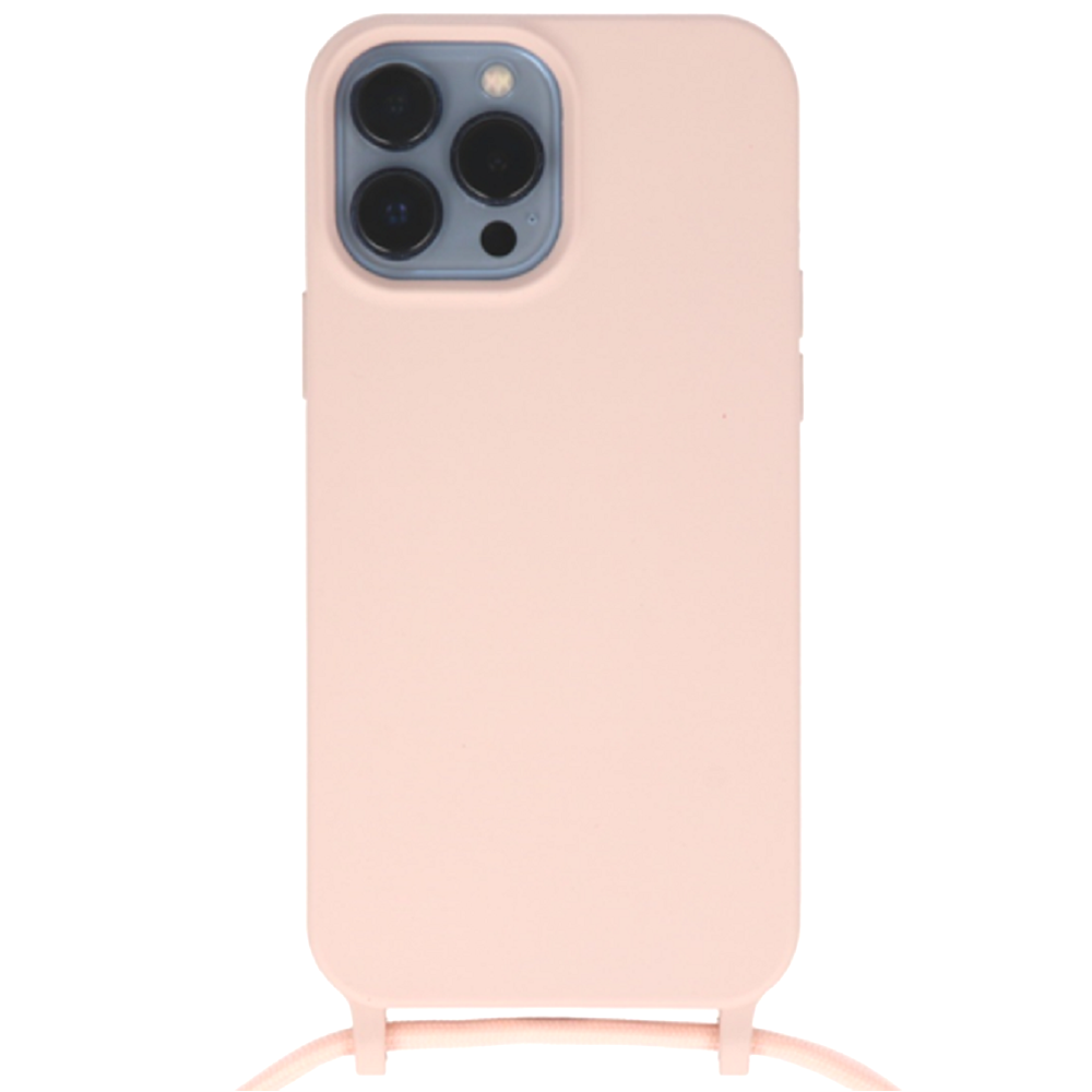 Vivid Silicone Lace Θήκη Σιλικόνης με Λουράκι Λαιμού - Apple iPhone 13 Pro Max - Nude (VISILACE198NUDE)
