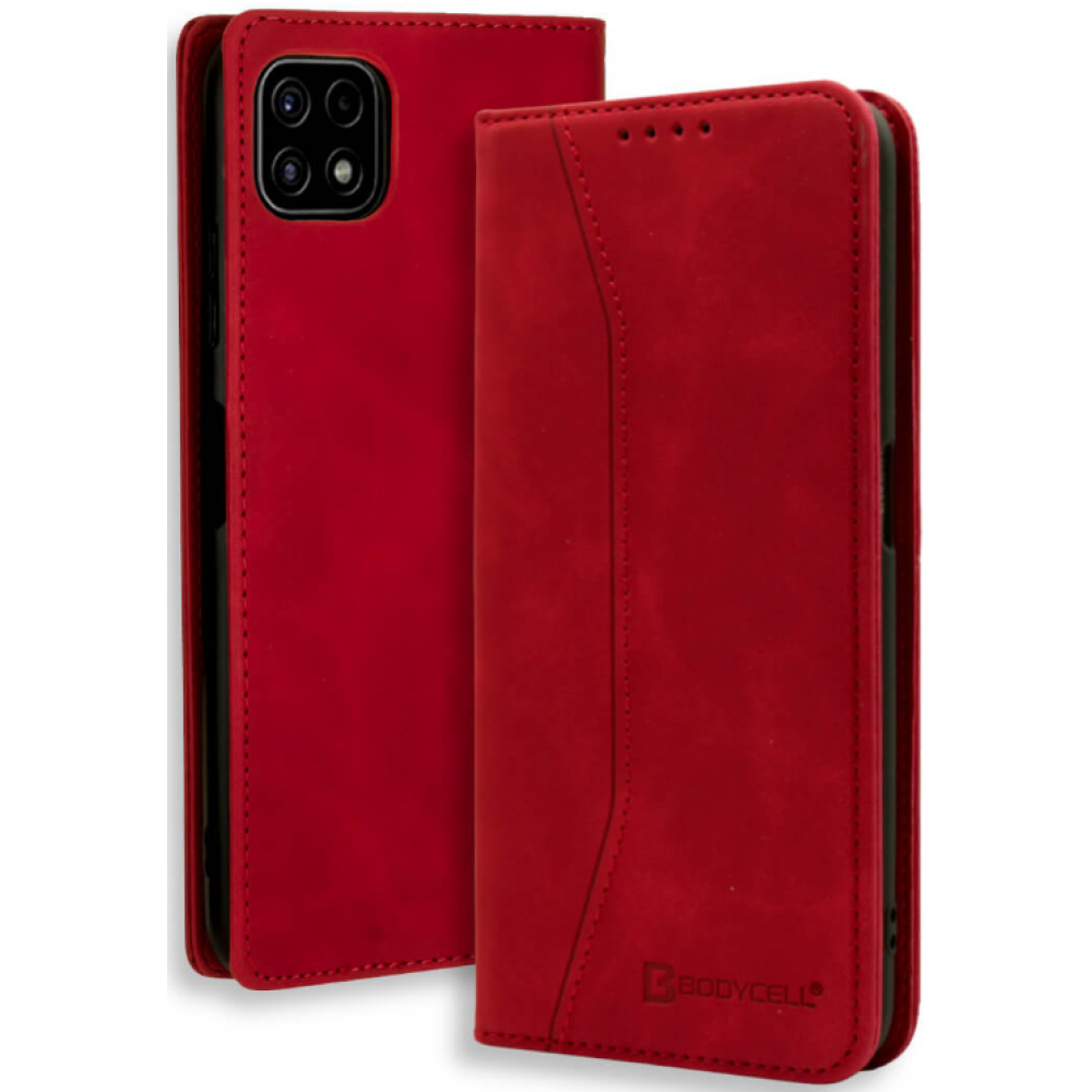 Bodycell Θήκη - Πορτοφόλι Samsung Galaxy A22 5G - Red (5206015066863)