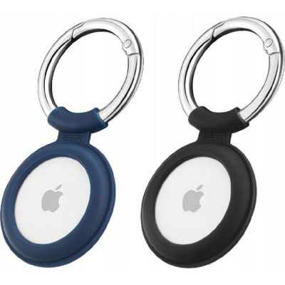 ESR Cloud Θήκη / Μπρελόκ Σιλικόνης Apple AirTag - Black / Blue - 2 Τεμάχια (4894240130742)