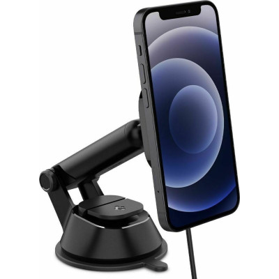 Spigen ITS35W OneTap - Ασύρματη Φόρτιση / Μαγνητική Βάση MagSafe με Βεντούζα για Ταμπλό / Παρμπίζ Αυτοκινήτου - 7.5W - Black (ACP02616)