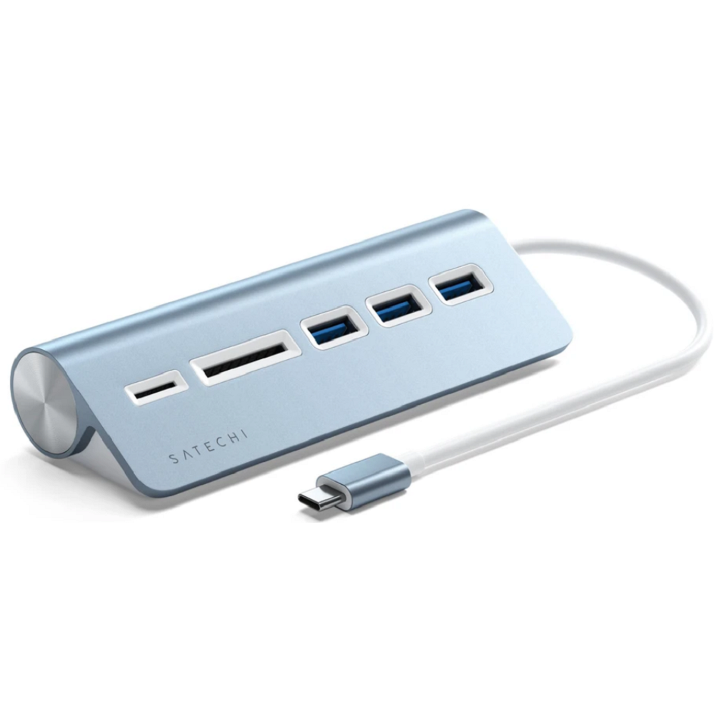 Satechi Αντάπτορας Type-C Combo Hub - Με 3 x USB-A / 1 x SD & Micro SD - Blue (ST-TCHCRB)