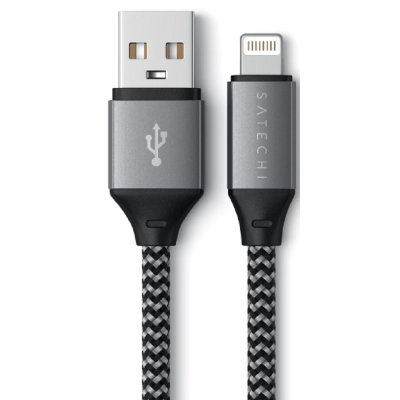 Satechi Καλώδιο Φόρτισης και Μεταφοράς Δεδομένων USB-A σε Lightning - 15W - 25cm - Space Gray (ST-TAL10M)