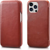 iCarer Vintage Series Curved Edge - Δερμάτινη Θήκη Apple iPhone 13 Pro Max - Red (RIX1304-RD)