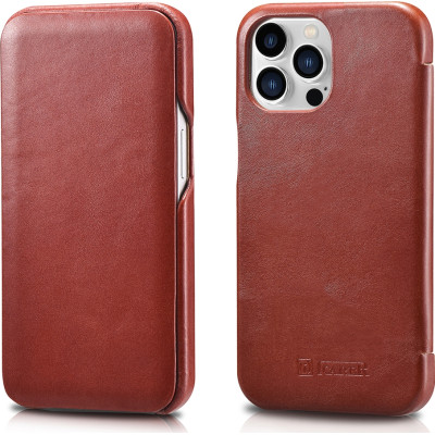iCarer Vintage Series Curved Edge - Δερμάτινη Θήκη Apple iPhone 13 Pro Max - Red (RIX1304-RD)