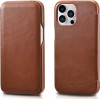 iCarer Vintage Series Curved Edge - Δερμάτινη Θήκη Apple iPhone 13 Pro Max - Brown (RIX1304-BN)