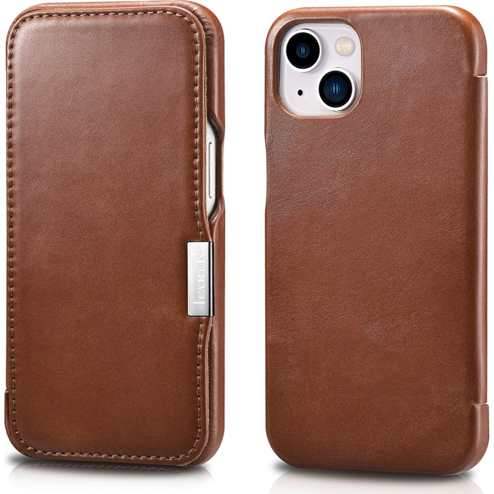 iCarer Vintage Series Side-Open Δερμάτινη Θήκη Apple iPhone 13 mini - Brown (RIX1305-BN)