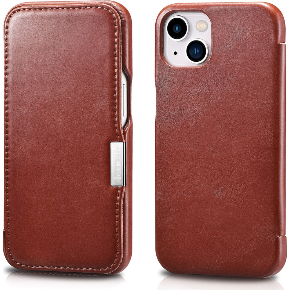 iCarer Vintage Series Side-Open Δερμάτινη Θήκη Apple iPhone 13 mini - Red (RIX1305-RD)