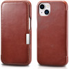iCarer Vintage Series Side-Open Δερμάτινη Θήκη Apple iPhone 13 mini - Red (RIX1305-RD)