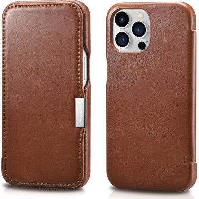iCarer Vintage Series Side-Open Δερμάτινη Θήκη Apple iPhone 13 Pro - Brown (RIX1307-BN)