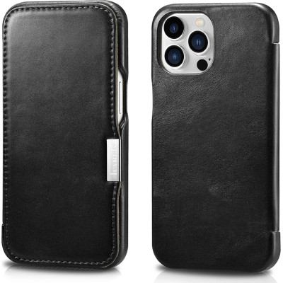 iCarer Vintage Series Side-Open Δερμάτινη Θήκη Apple iPhone 13 Pro - Black (RIX1307-BK)