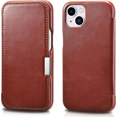 iCarer Vintage Series Side-Open Δερμάτινη Θήκη Apple iPhone 13 - Red (RIX1306-RD)
