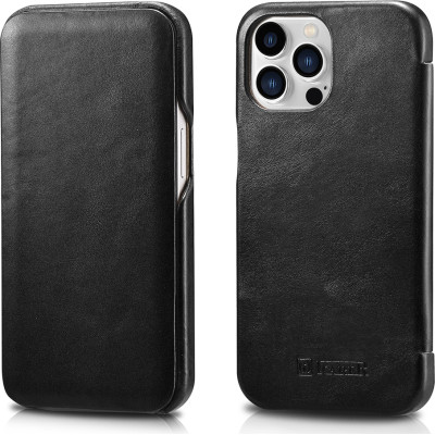 iCarer Vintage Series Curved Edge - Δερμάτινη Θήκη Apple iPhone 13 Pro - Black (RIX1303-BK)