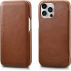iCarer Vintage Series Curved Edge - Δερμάτινη Θήκη Apple iPhone 13 Pro - Brown (RIX1303-BN)