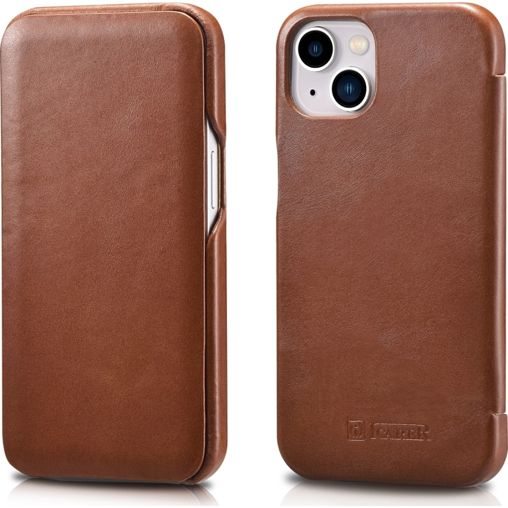 iCarer Vintage Series Curved Edge - Δερμάτινη Θήκη Apple iPhone 13 - Brown (RIX1302-BN)