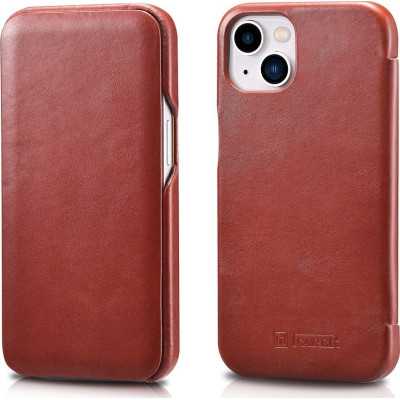 iCarer Vintage Series Curved Edge - Δερμάτινη Θήκη Apple iPhone 13 - Red (RIX1302-RD)