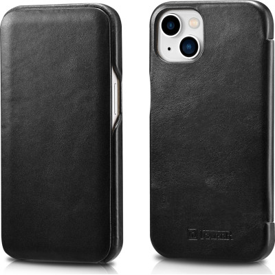 iCarer Vintage Series Curved Edge - Δερμάτινη Θήκη Apple iPhone 13 - Black (RIX1302-BK)