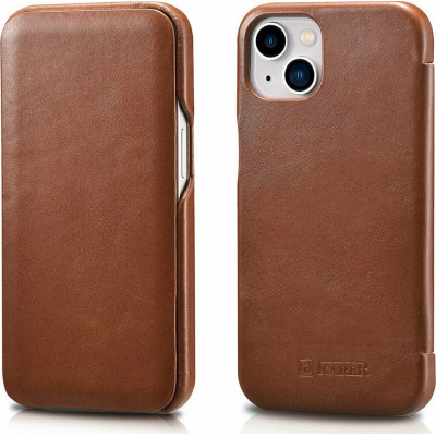 iCarer Vintage Series Curved Edge - Δερμάτινη Θήκη Apple iPhone 13 mini - Brown (RIX1301-BN)
