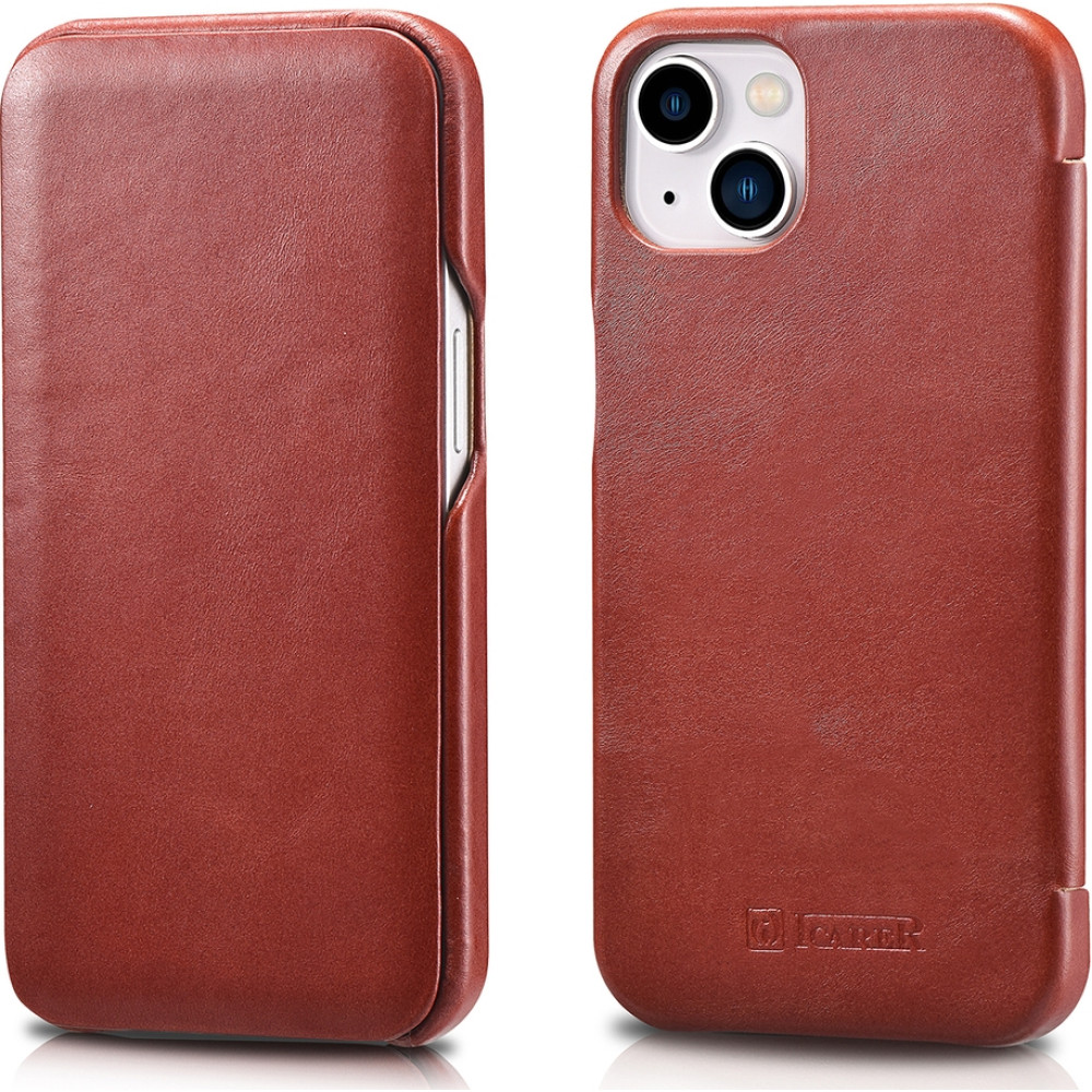 iCarer Vintage Series Curved Edge - Δερμάτινη Θήκη Apple iPhone 13 mini - Red (RIX1301-RD)