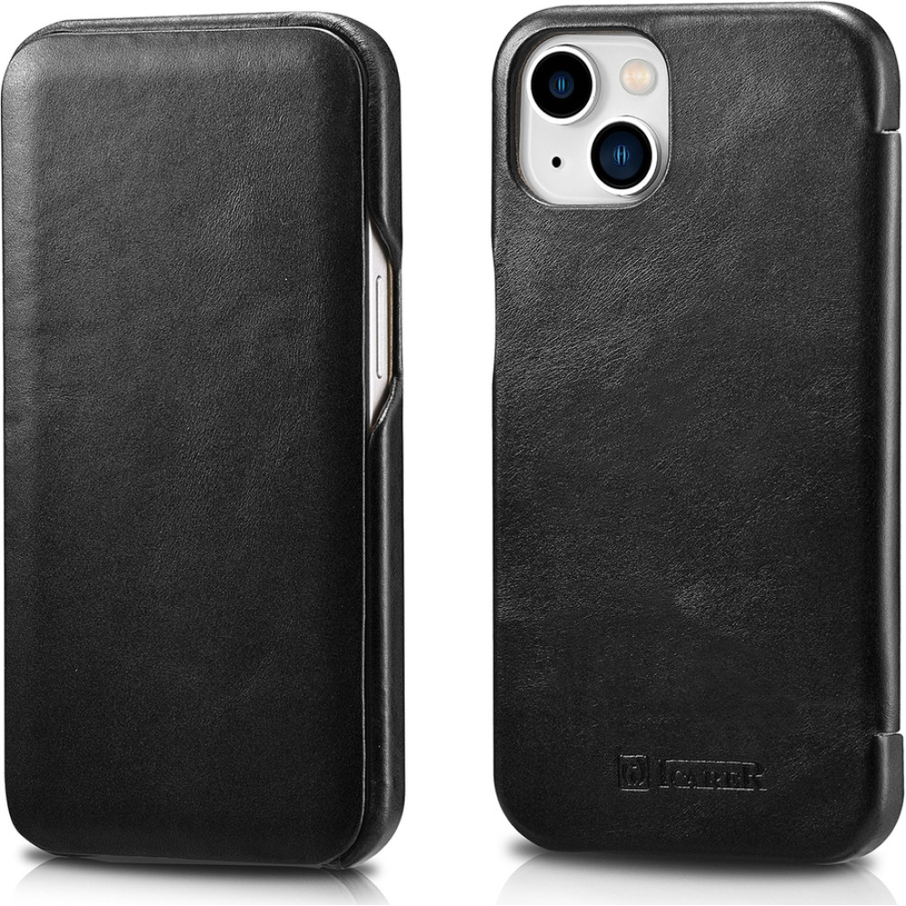 iCarer Vintage Series Curved Edge - Δερμάτινη Θήκη Apple iPhone 13 mini - Black (RIX1301-BK)