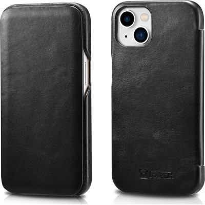 iCarer Vintage Series Curved Edge - Δερμάτινη Θήκη Apple iPhone 13 mini - Black (RIX1301-BK)