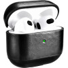 iCarer Vintage Δερμάτινη Θήκη για Apple AirPods 3rd Gen - Black (IAP056-BK)