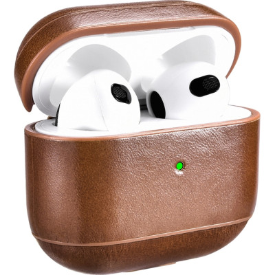 iCarer Vintage Δερμάτινη Θήκη για Apple AirPods 3rd Gen - Brown (IAP056-BN)