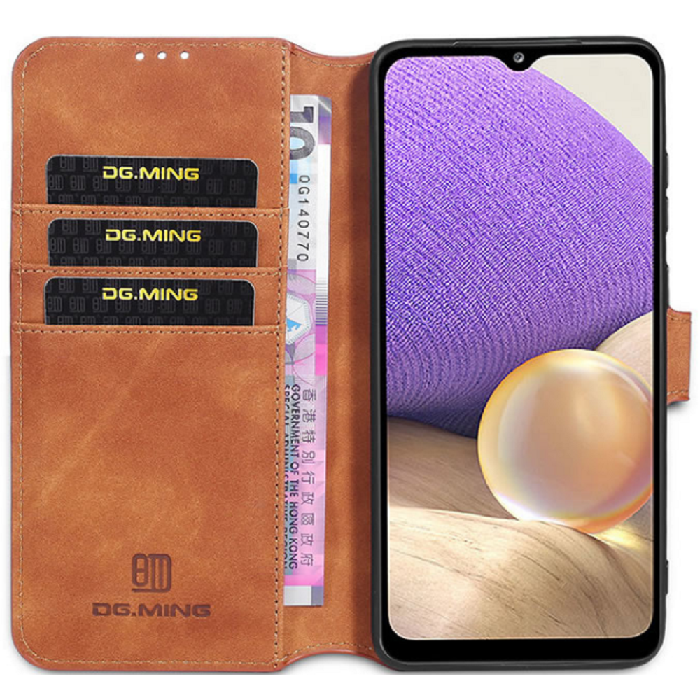 DG.Ming Θήκη Πορτοφόλι - Samsung Galaxy A32 5G - Light Brown (8719793125167)