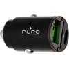 Puro Car Charger - Γρήγορος Φορτιστής Αυτοκινήτου με 1 x USB-A / 1 x Type-C - 30W - Black (FCMCHUSBAC30WBLK)