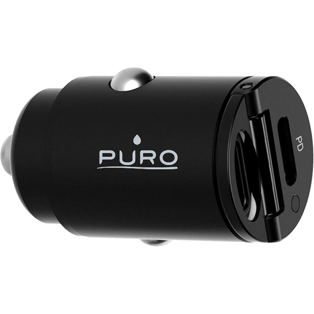 Puro Car Charger - Γρήγορος Φορτιστής Αυτοκινήτου με 2 x Type-C - 30W - Black (FCMCHUSBCC30W-BLK)