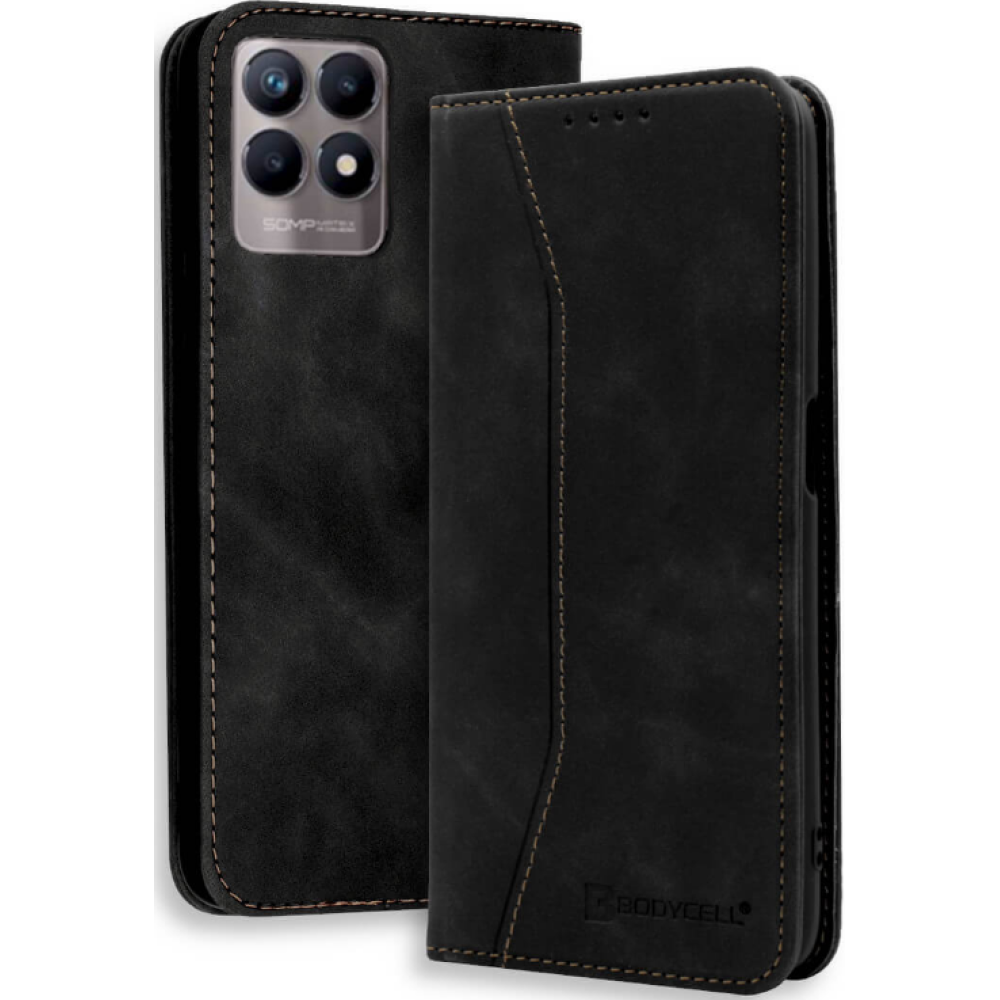Bodycell Θήκη - Πορτοφόλι Realme 8i - Black (5206015057830)