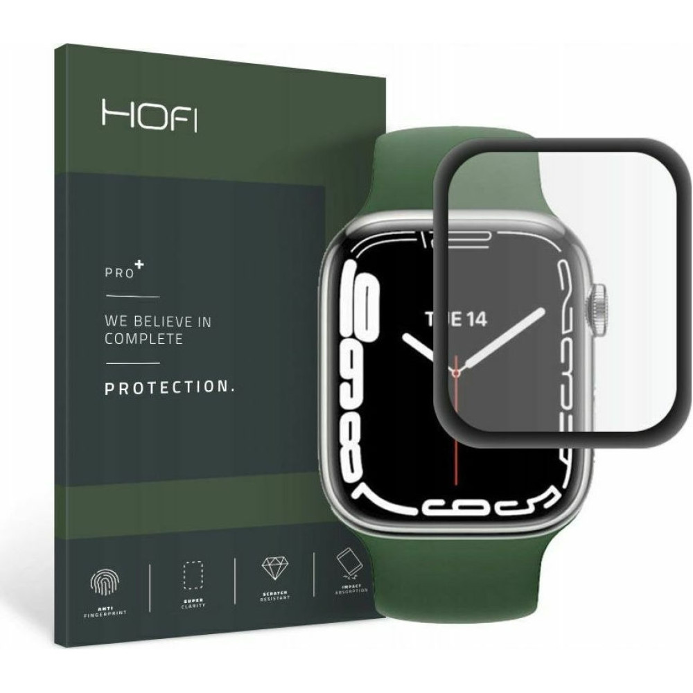 Hofi Premium Pro+ Hybrid Tempered Glass Apple Watch 9 / 8 / 7 41mm - Black (9589046918445)