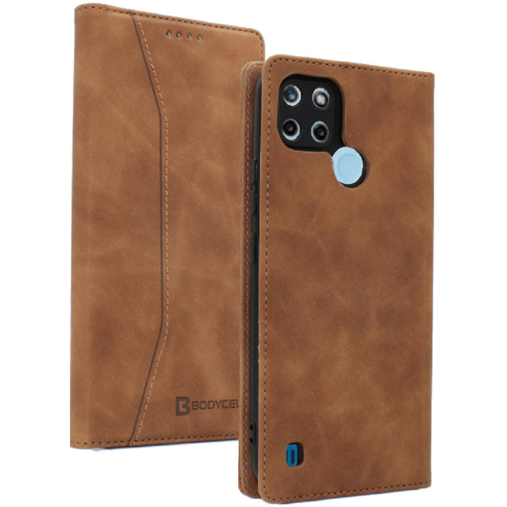 Bodycell Θήκη - Πορτοφόλι Realme C21Y / C25Y - Brown (5206015057335)