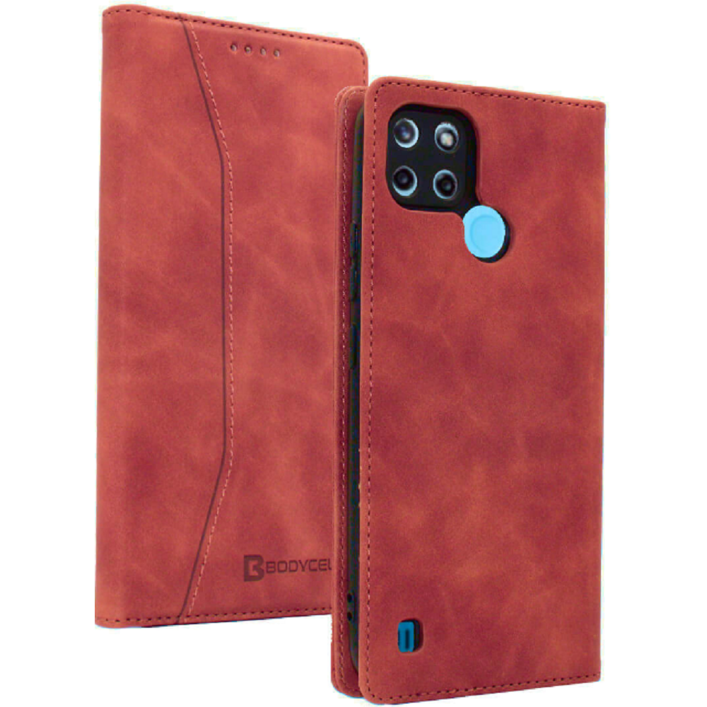 Bodycell Θήκη - Πορτοφόλι Realme C21Y / C25Y - Red (5206015057342)