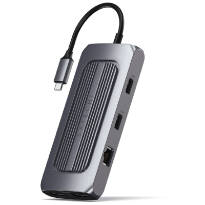 Satechi Αντάπτορας Type-C Multiport MX για M1 Mac - Mε 2x USB Type-C / 2x USB 3.0 / 2x 4K HDMI / 1x Micro SD & SD / 1x Ethernet / 1x 3.5mm Jack - Space Grey (ST-UCMXAM)