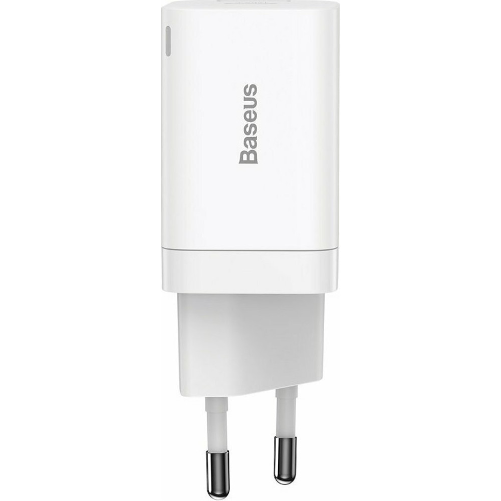 Baseus Super Si Pro - Ταχυφορτιστής Ταξιδιού QC 3.0 με 1 x USB-A / 1 x Type-C - 30W - White (CCSUPP-E02)