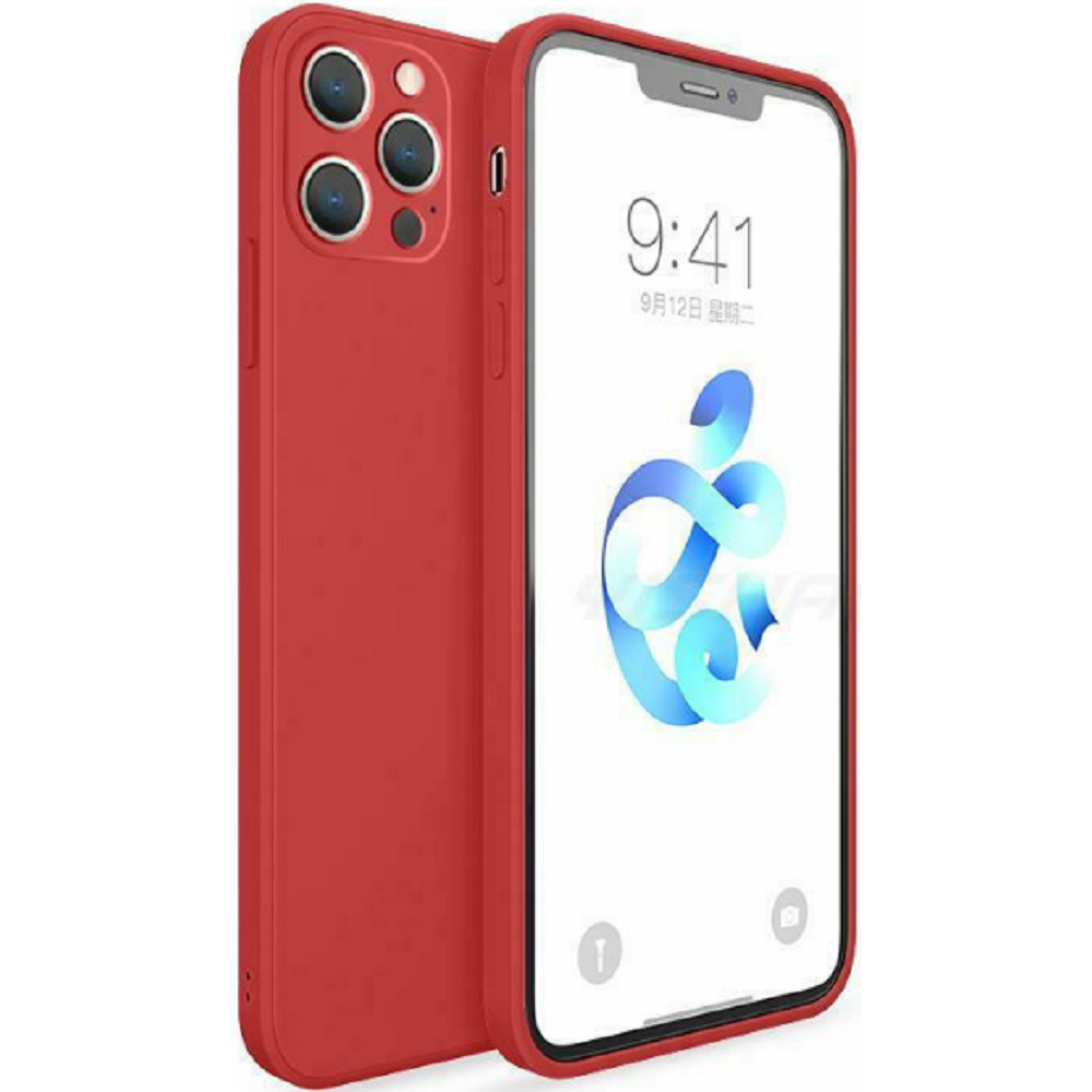 Bodycell Square Liquid Θήκη Σιλικόνης - Apple iPhone 13 Pro - Red (5206015058080)