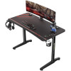 Eureka Ergonomic - Γραφείο Gaming με Βάση για Ποτήρι και Ακουστικά / Οργανωτής Καλωδίων / Βάση με 4 x USB - 120 x 60 x 76.5 cm - Black (ERK-GIP-P47B)