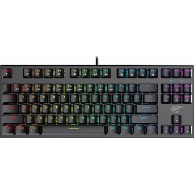 Havit Backlit Mechanical Gaming Keyboard - Ενσύρματο RGB Gaming Μηχανικό Πληκτρολόγιο Tenkeyless με Custom Διακόπτες - US - 2 Έτη Εγγύηση - Black (HVKB-KB869L-BK)