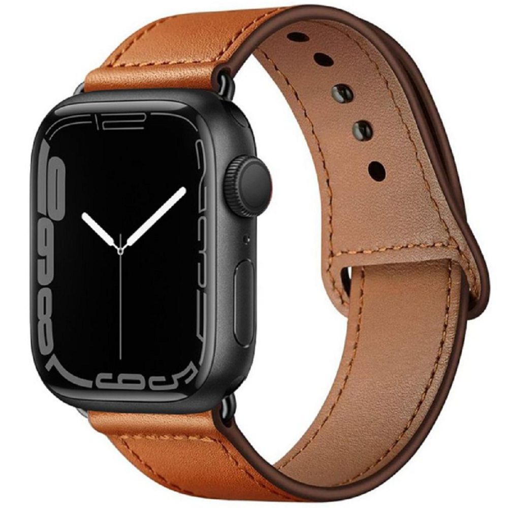 Tech-Protect Δερμάτινο Λουράκι Leatherfit - Apple Watch Ultra/SE/11/10/9/8/7/6/5/4 (49/46/45/44mm) - Brown (0795787713716)