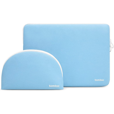Tomtoc Chic Lady Sleeve Shell - Σετ Θήκη για MacBook Air / Pro 13" και Accessory Shell Pouch Θήκη για Αξεσουάρ - Baby Blue (A27-C02B01)