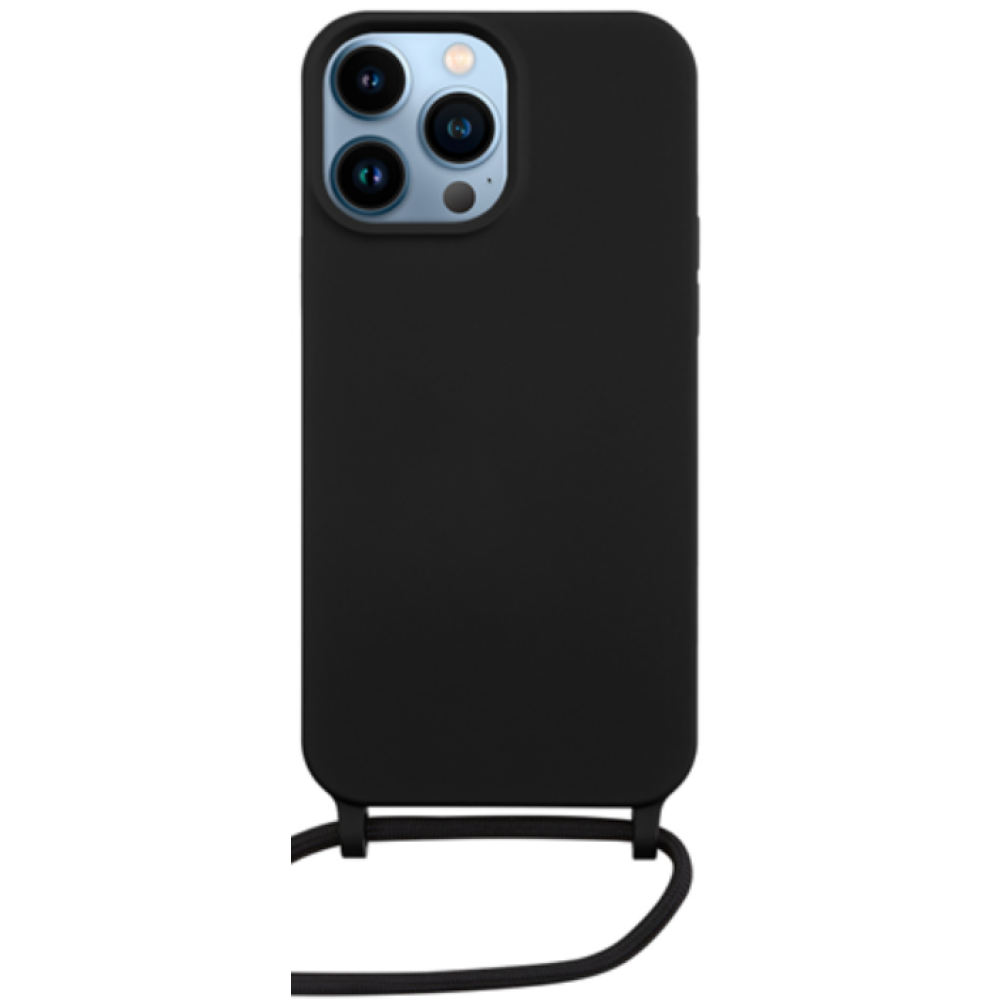 Vivid Silicone Lace - Θήκη Σιλικόνης με Λουράκι Λαιμού - Apple iPhone 13 Pro - Black (VISILACE197BK)