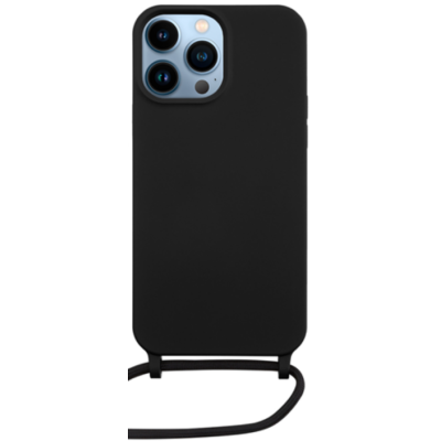 Vivid Silicone Lace - Θήκη Σιλικόνης με Λουράκι Λαιμού - Apple iPhone 13 Pro - Black (VISILACE197BK)