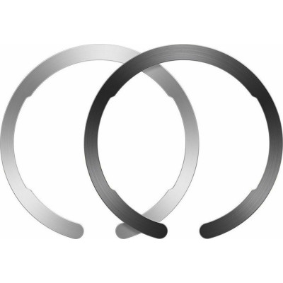 ESR HaloLock MagSafe Universal Magnetic Ring - Αυτοκόλλητος Μαγνητικός Δακτύλιος MagSafe - 2 Τεμάχια - Black / Silver (4894240111130)