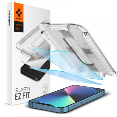 Spigen Anti-Blue Light Tempered Glass GLAS.tR EZ Fit - Αντιχαρακτικό Γυαλί Οθόνης Apple iPhone 16e / 14 / 13 / 13 Pro με Φίλτρο Anti-Blue Light - 2 Τεμάχια (AGL03389)