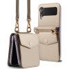 Ringke Folio Signature Card Pocket Δερμάτινη Θήκη - Πορτοφόλι με Λουράκι Λαιμού - Samsung Galaxy Z Flip3 5G - Beige (8809818842572)